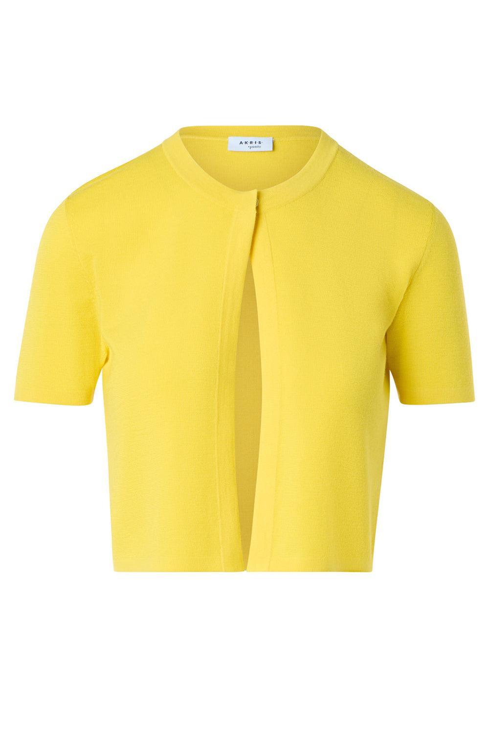 Short Sleeve Cardigan-YELLOW-2-CLOTHINGTOPCARDIGAN-AKRIS PUNTO