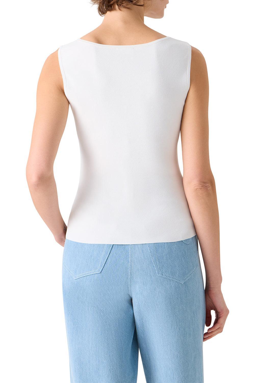 Scoop Neck Tank - Cream-CREAM-2-CLOTHINGTOPTANK-AKRIS PUNTO