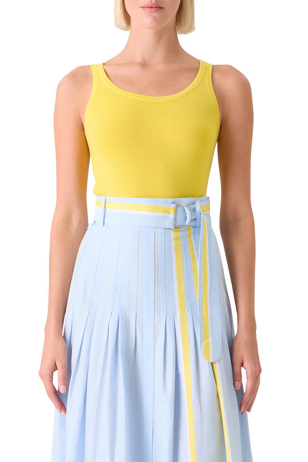 Scoop Neck Tank - Lemon Zing-YELLOW-2-CLOTHINGTOPTANK-AKRIS PUNTO