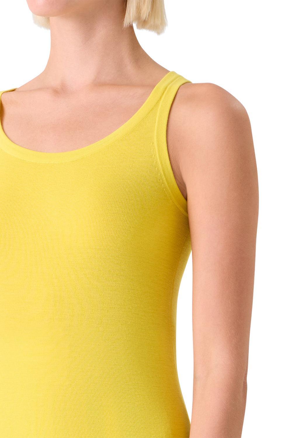 Scoop Neck Tank - Lemon Zing-YELLOW-2-CLOTHINGTOPTANK-AKRIS PUNTO