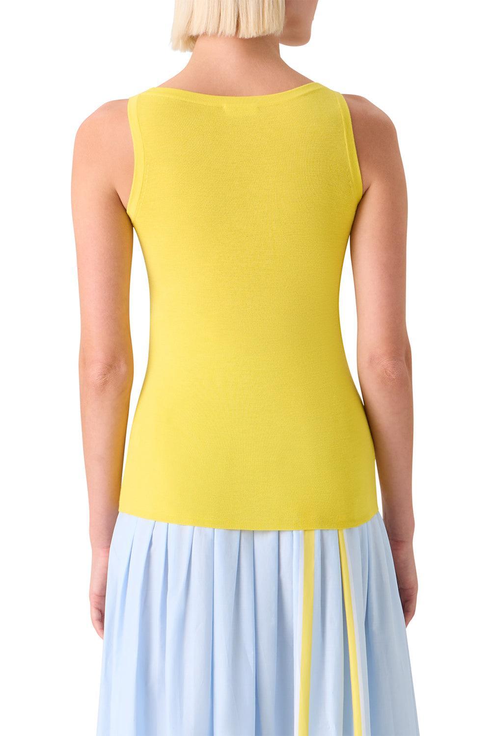 Scoop Neck Tank - Lemon Zing-YELLOW-2-CLOTHINGTOPTANK-AKRIS PUNTO