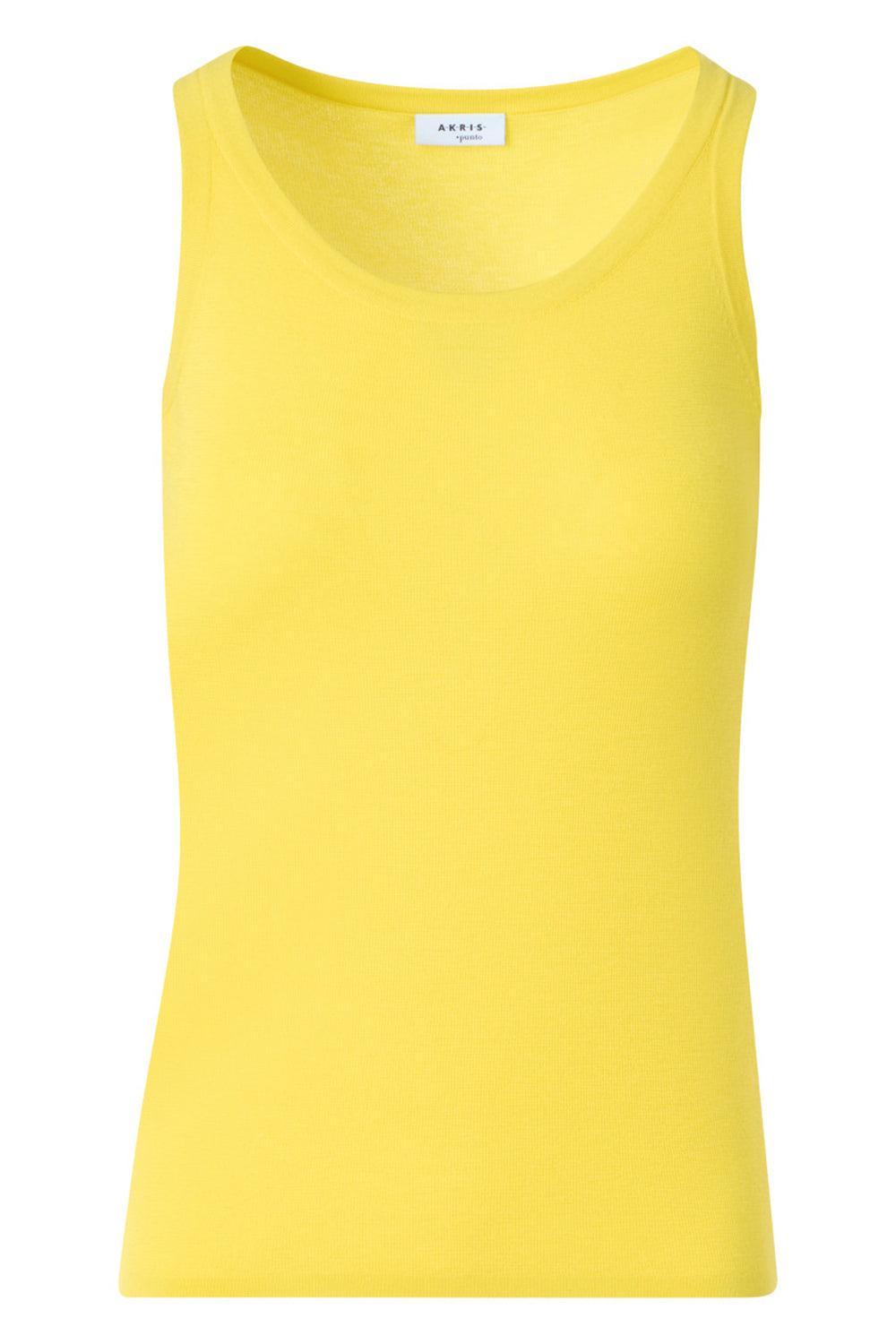 Scoop Neck Tank - Lemon Zing-YELLOW-2-CLOTHINGTOPTANK-AKRIS PUNTO