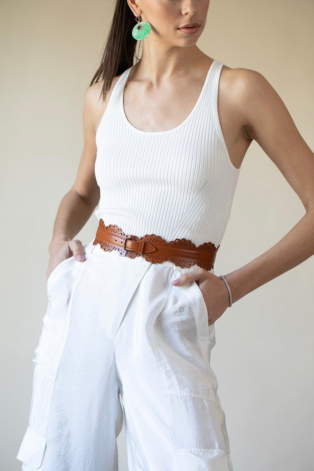ALAÏA-Vienne Vague Vague Belt - Cognac-