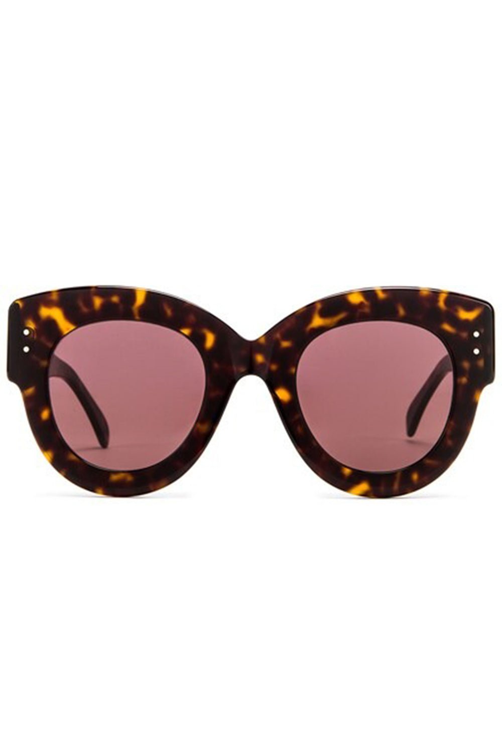 ALAÏA-Round Cateye Sunglasses-HAVANA BROWN