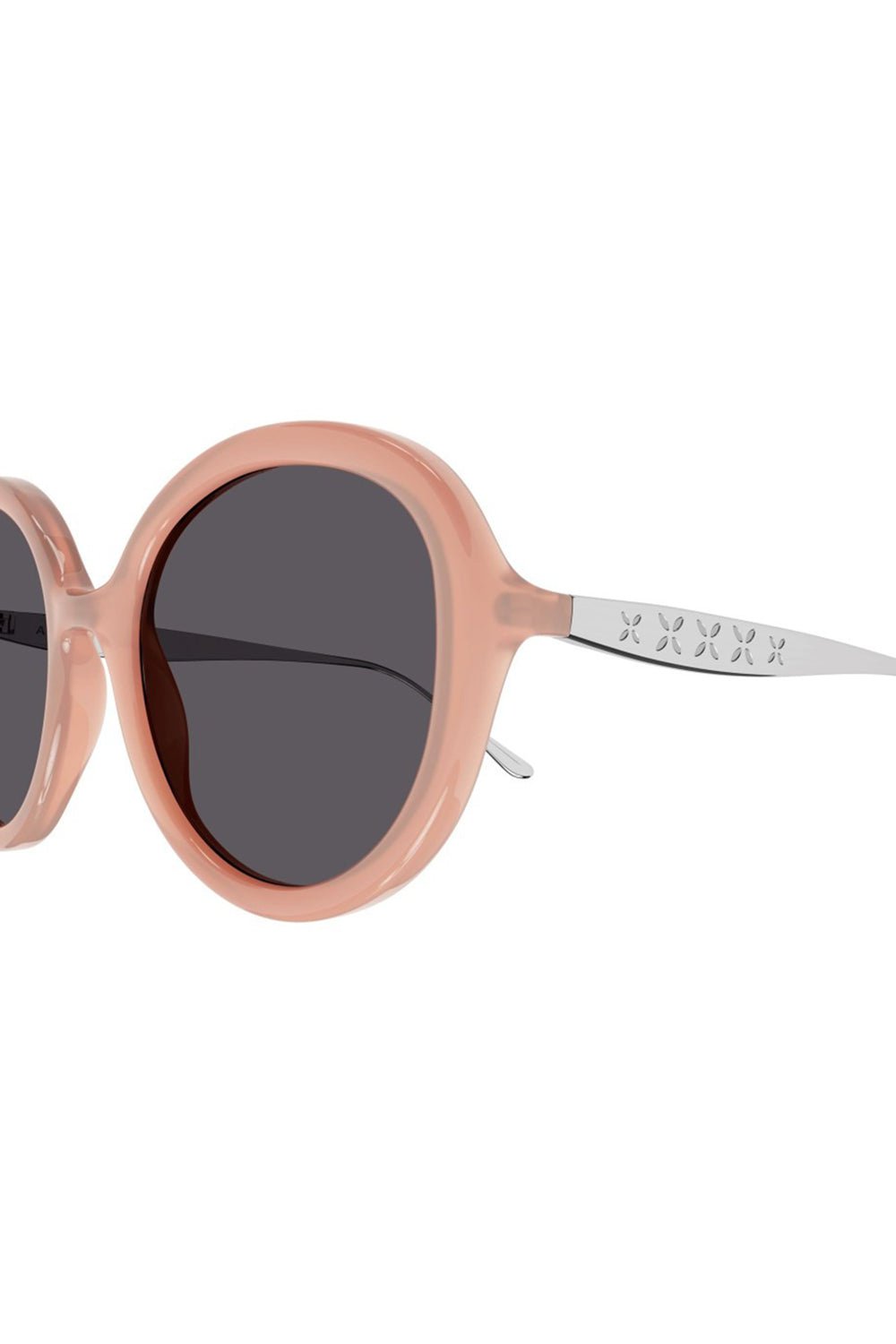 ALAÏA-Two-Tone Round Sunglasses-ND/SLGRY