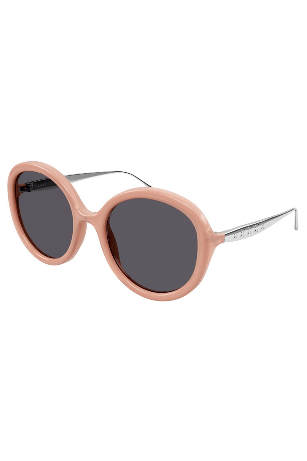 ALAÏA-Two-Tone Round Sunglasses-ND/SLGRY