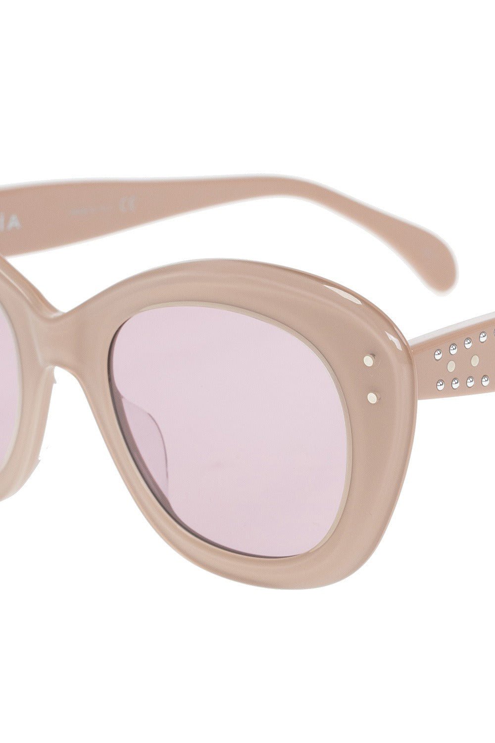 ALAÏA-Micro Stud Cat Eye Sunglasses-NUDE/VIO
