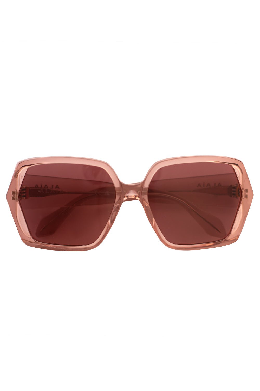 ALAÏA-Azzedine Logo Sunglasses-PINK/BORDEAUX