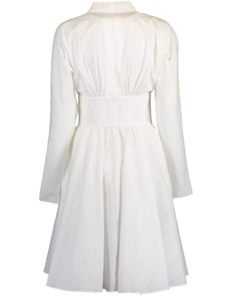 ALAÏA-Corset Belted V-Neck Dress-