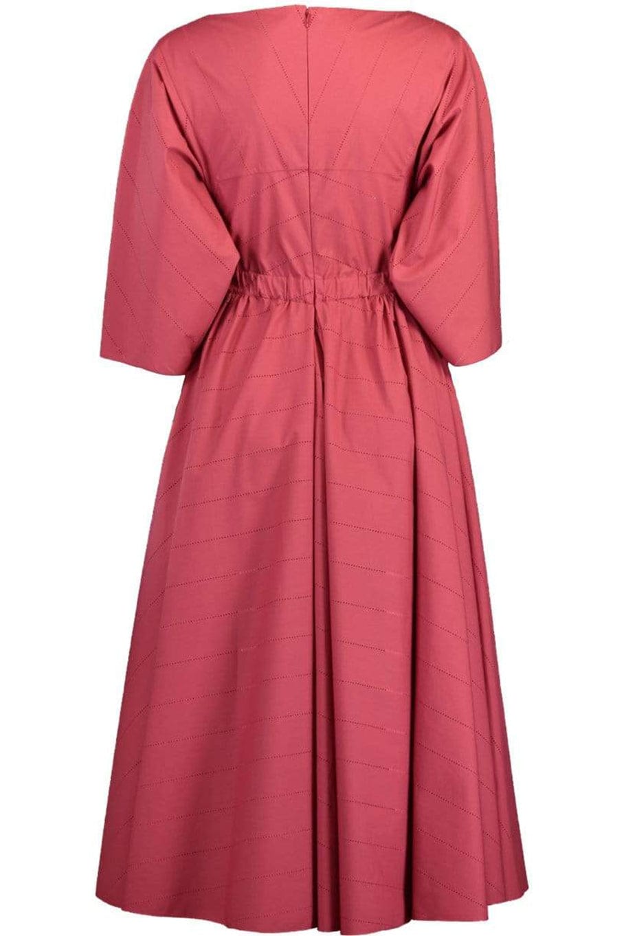 Three-Quarter Sleeve Elastic Waist Dress
