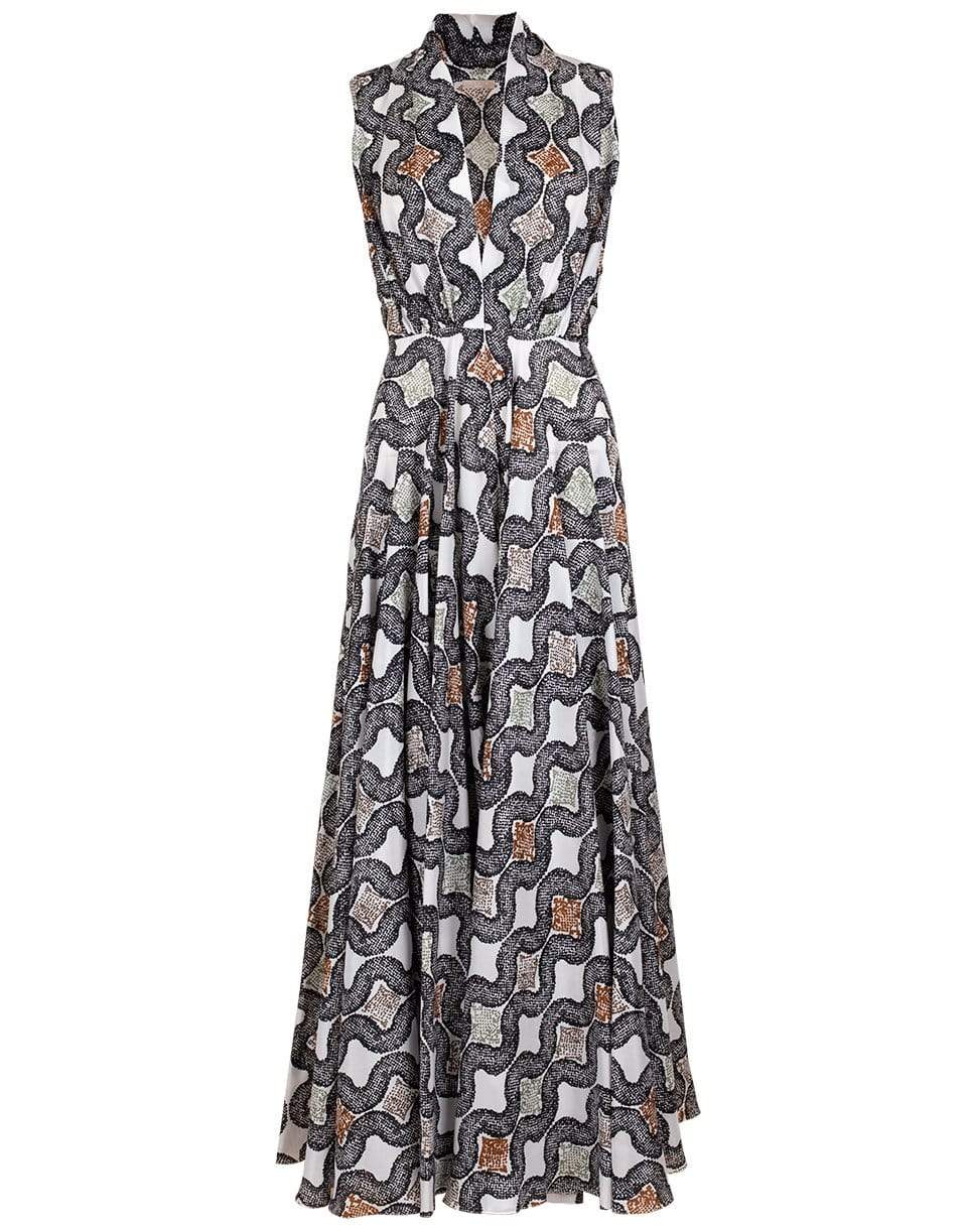ALAÏA-Sleeveless Python Print Maxi Dress-