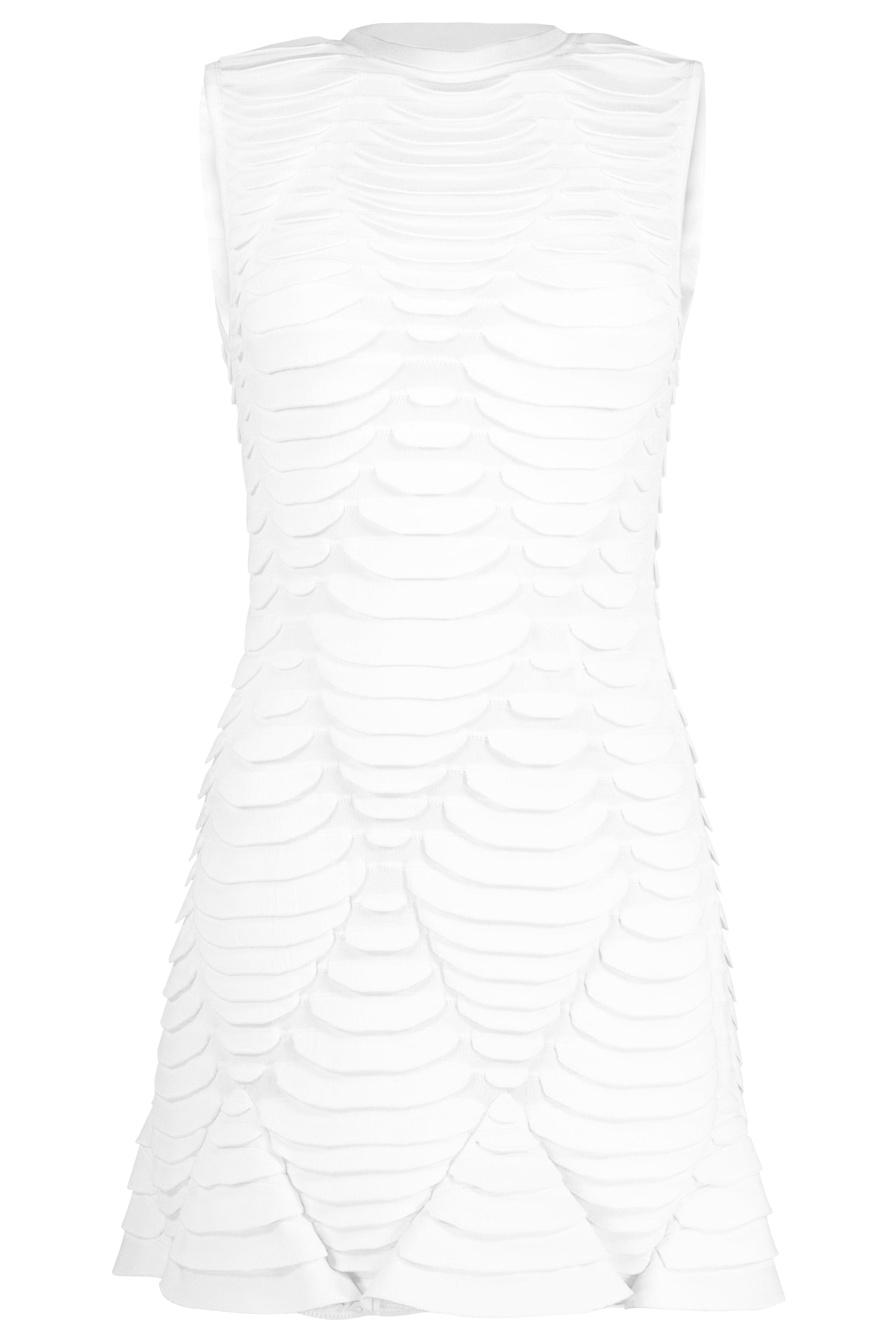 ALAÏA-Mini Dress With Godets-BLANC
