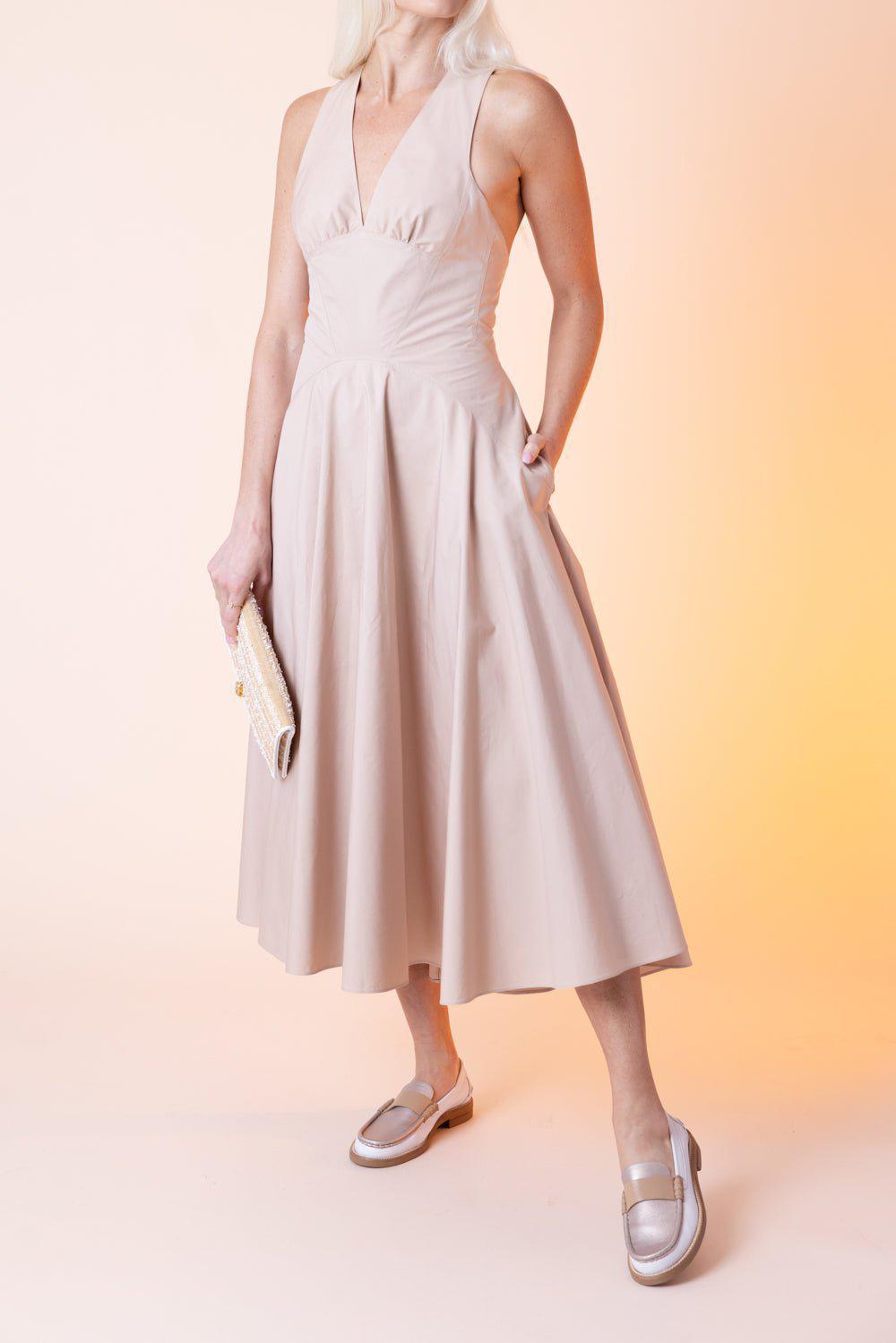 ALAÏA-Vneck Crossback Dress-