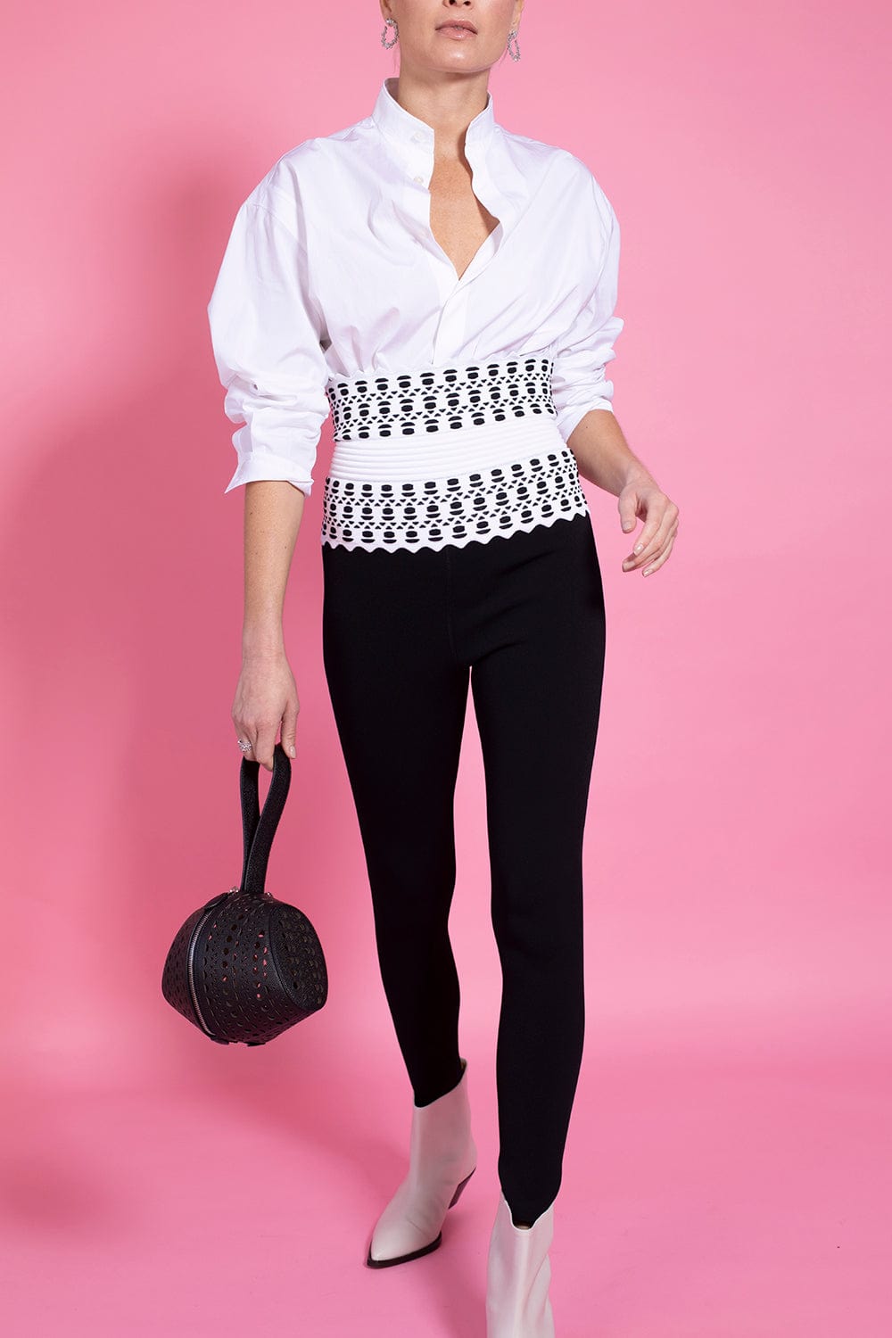 ALAÏA-Leggings With Vienne Belt-