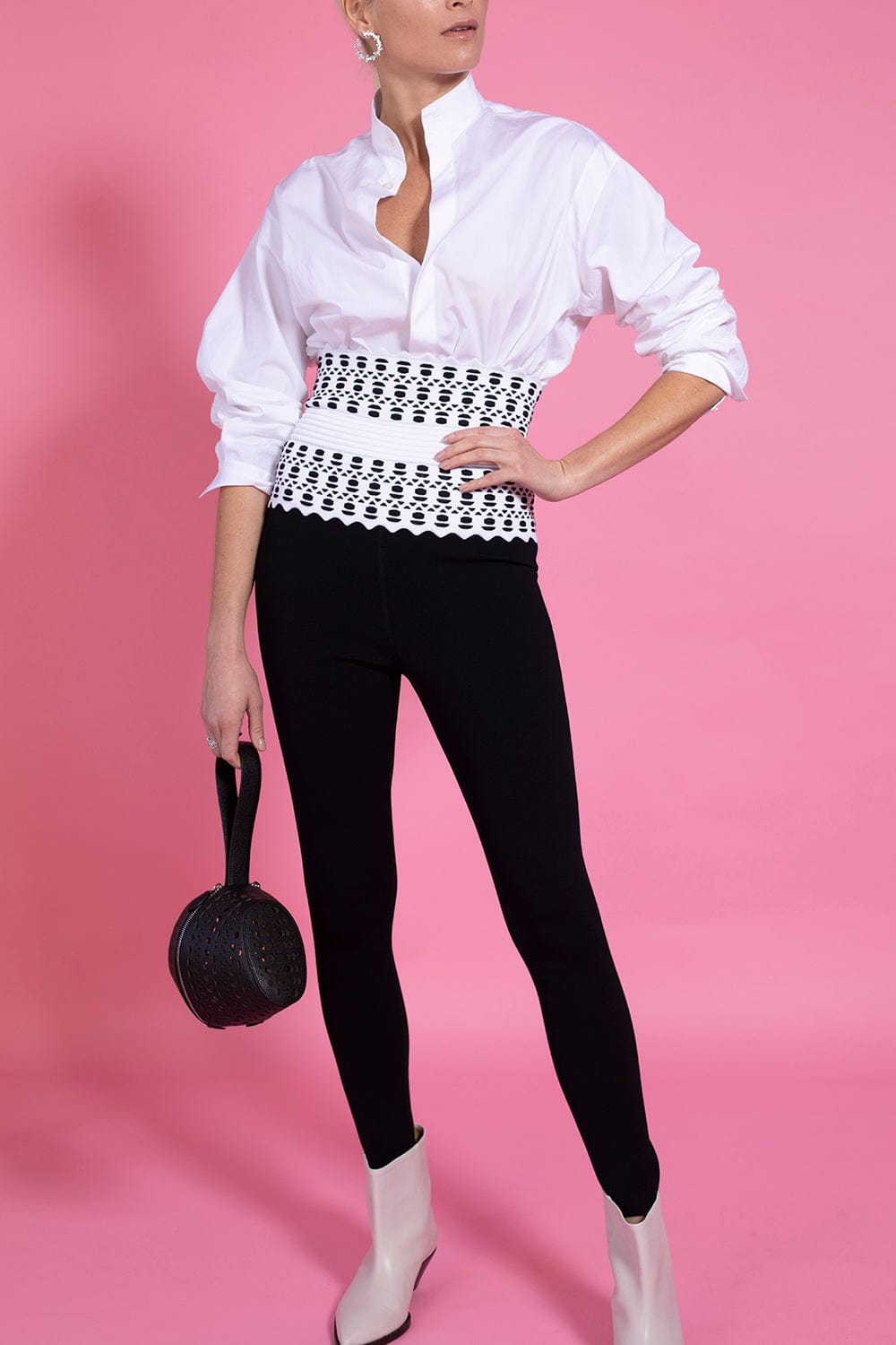 ALAÏA-Poplin Body Shirt-