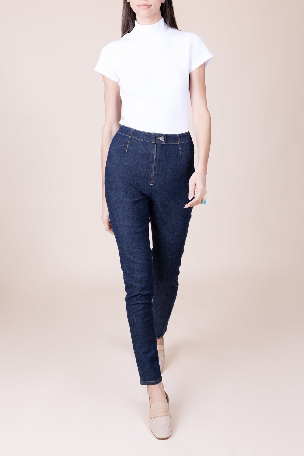 ALAÏA-Short Sleeve Turtleneck Top-