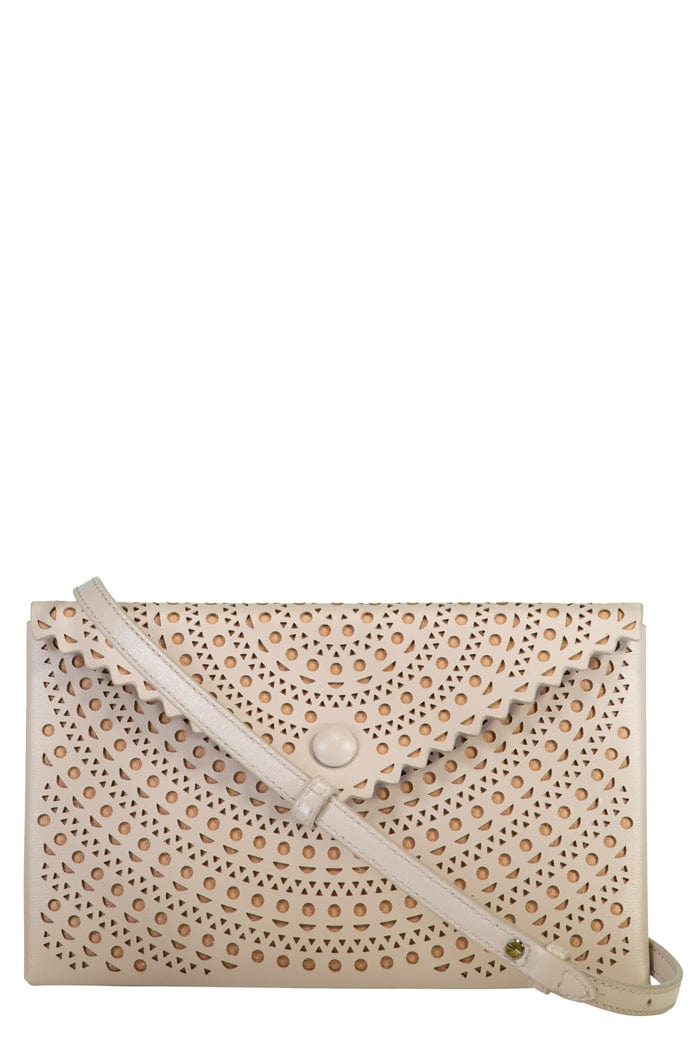 ALAÏA-Louise Envelop Clutch - Pearl Sable-PRL/SAB