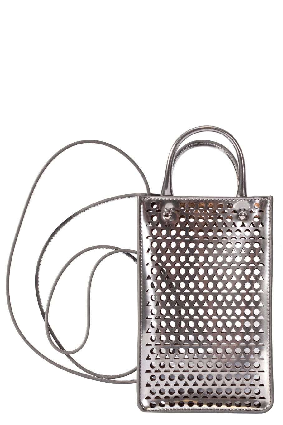ALAÏA-Garance Phone Bag -Argent-ARGENTO