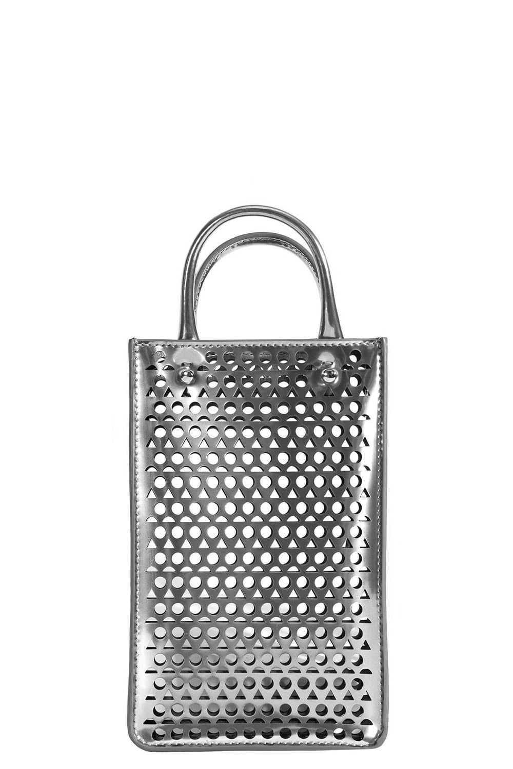 ALAÏA-Garance Phone Bag -Argent-ARGENTO