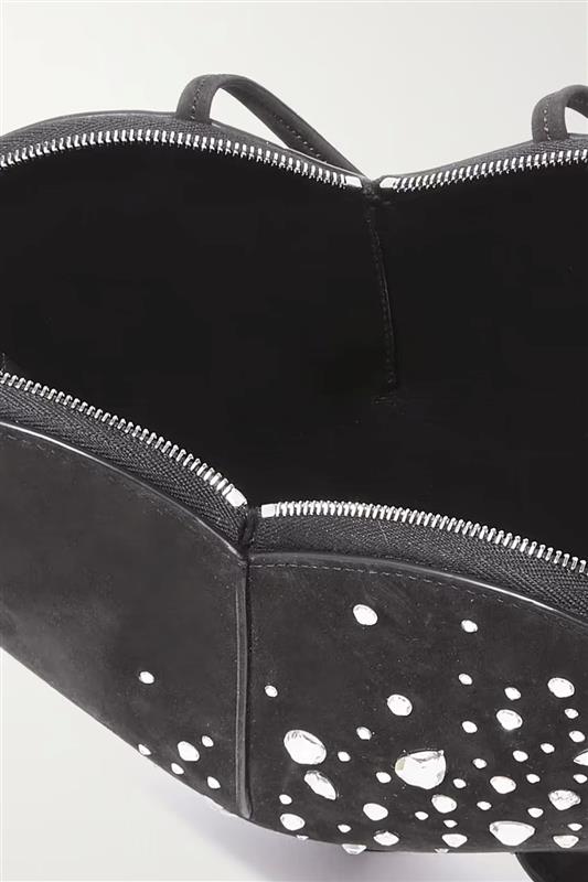 ALAÏA-Embellished Le Coeur Bag-NOIR