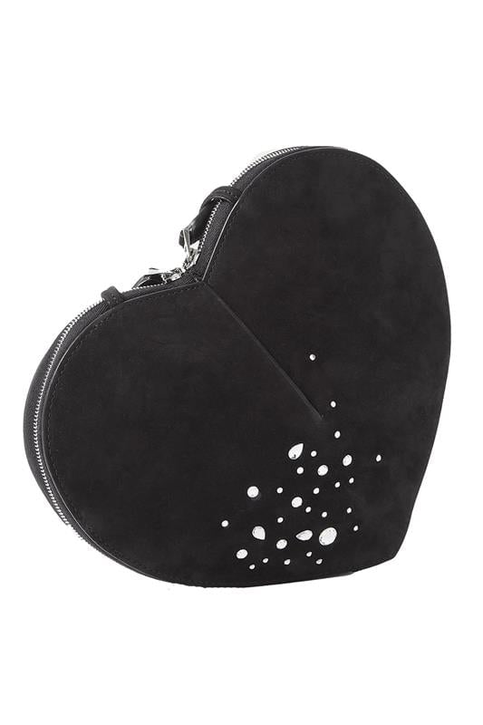 ALAÏA-Embellished Le Coeur Bag-NOIR