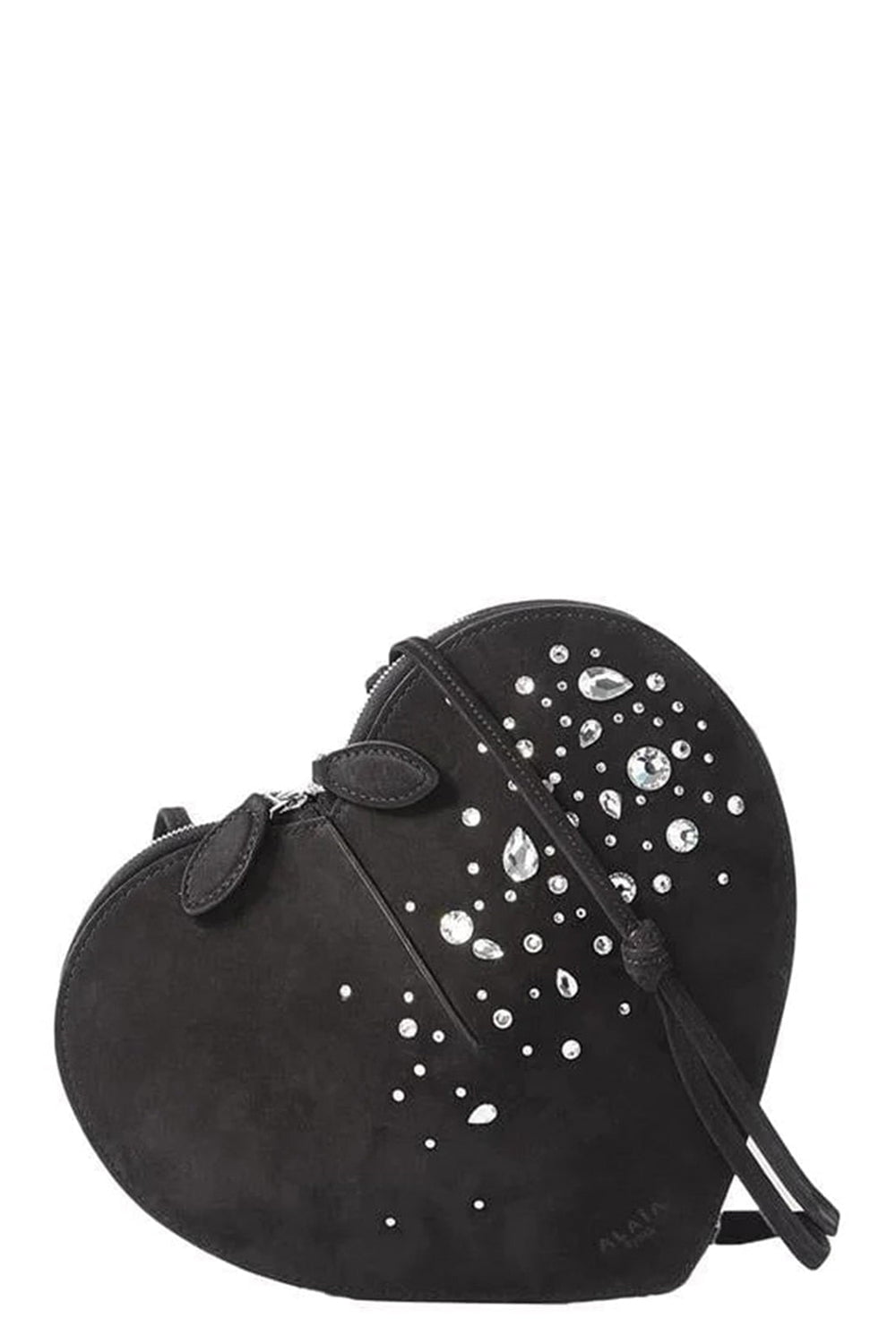 ALAÏA-Embellished Le Coeur Bag-NOIR