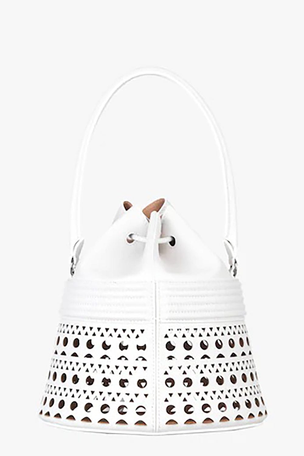 ALAÏA-Corset Bucket Bag - Blanc-BLANC