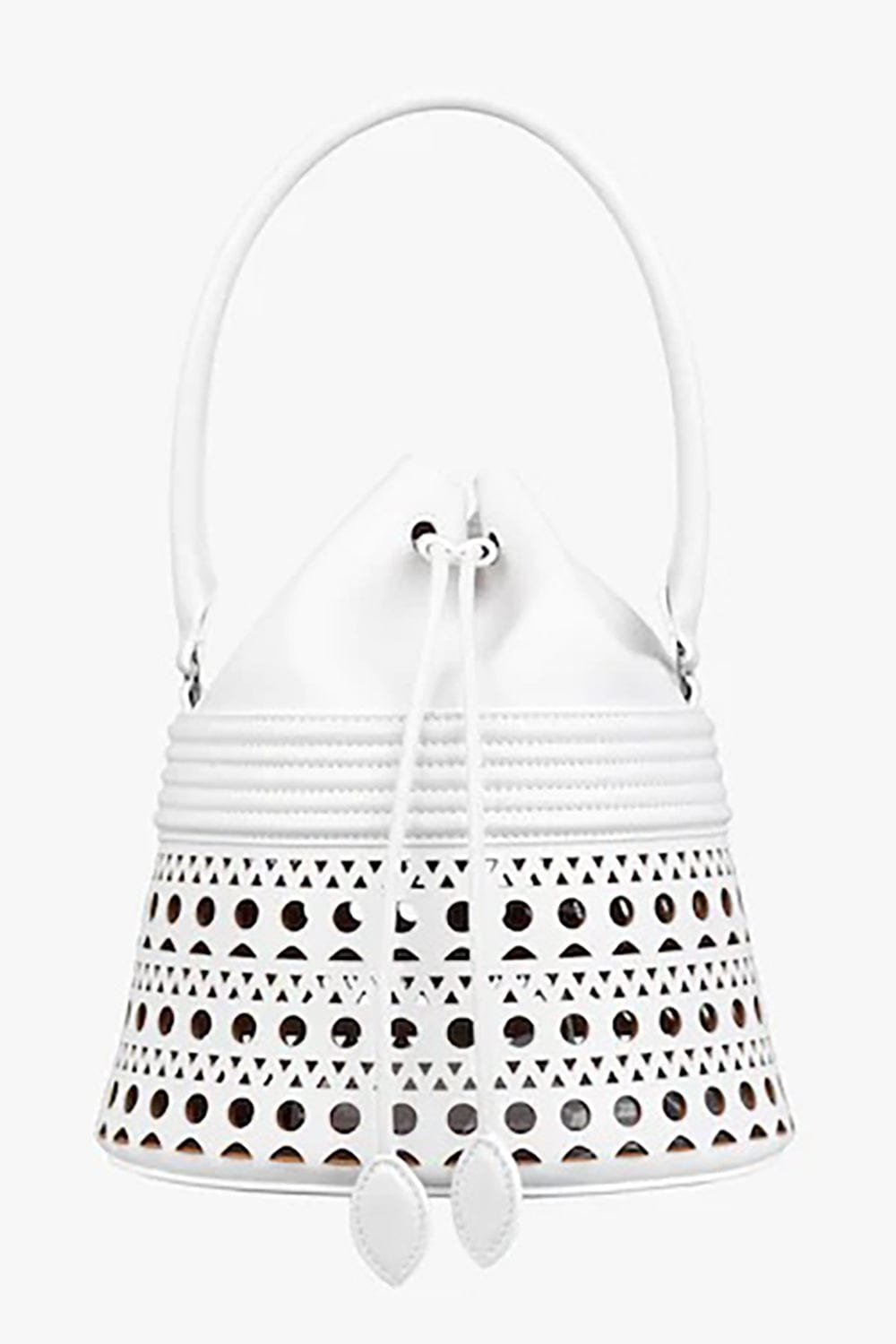 ALAÏA-Corset Bucket Bag - Blanc-BLANC