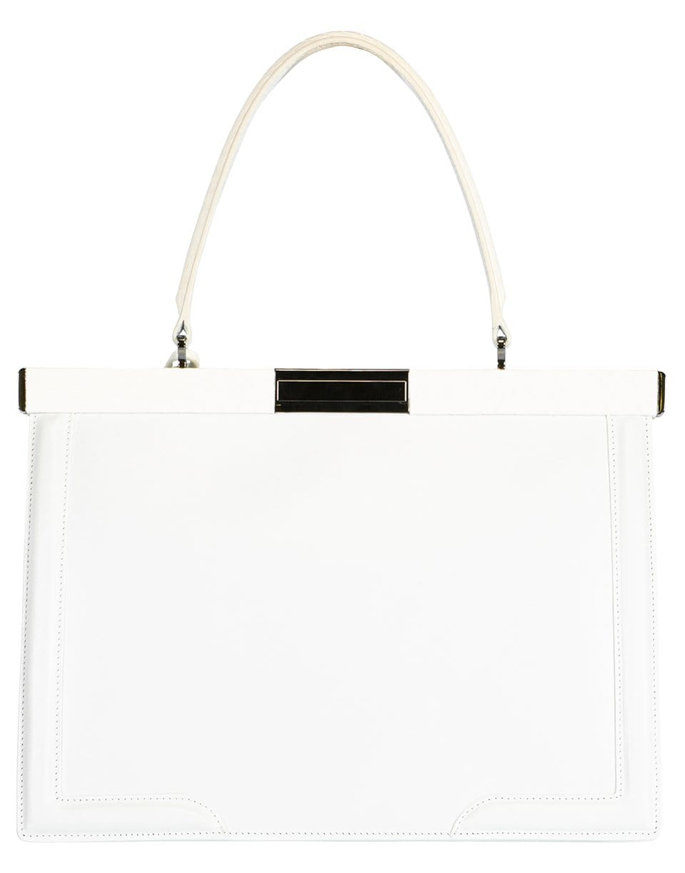 ALAÏA-White Top Handle Bag-BLANC