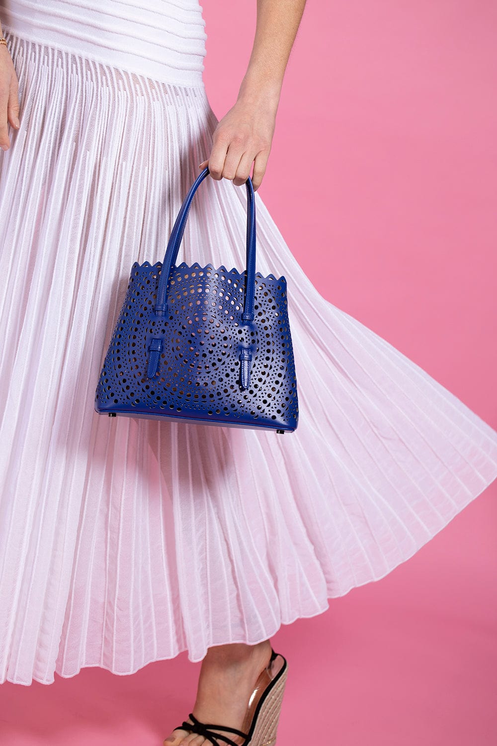 ALAÏA-Mina Bag - Bleu-BLEU