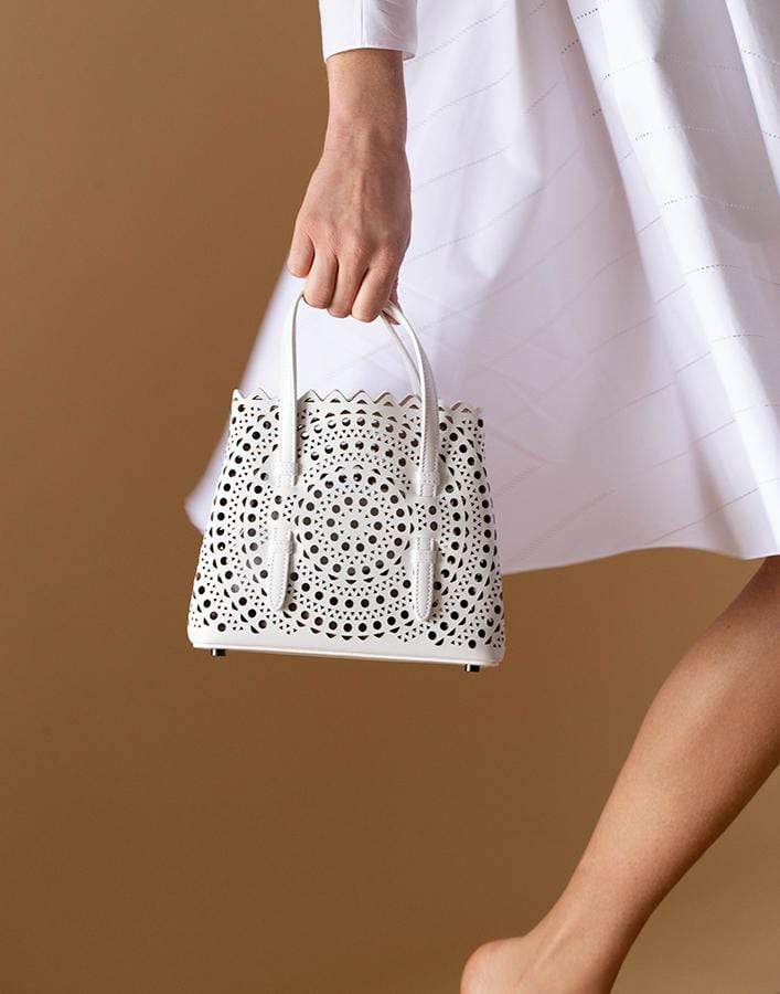 ALAÏA-Blanc Mina 20 Tote Bag-BLANC