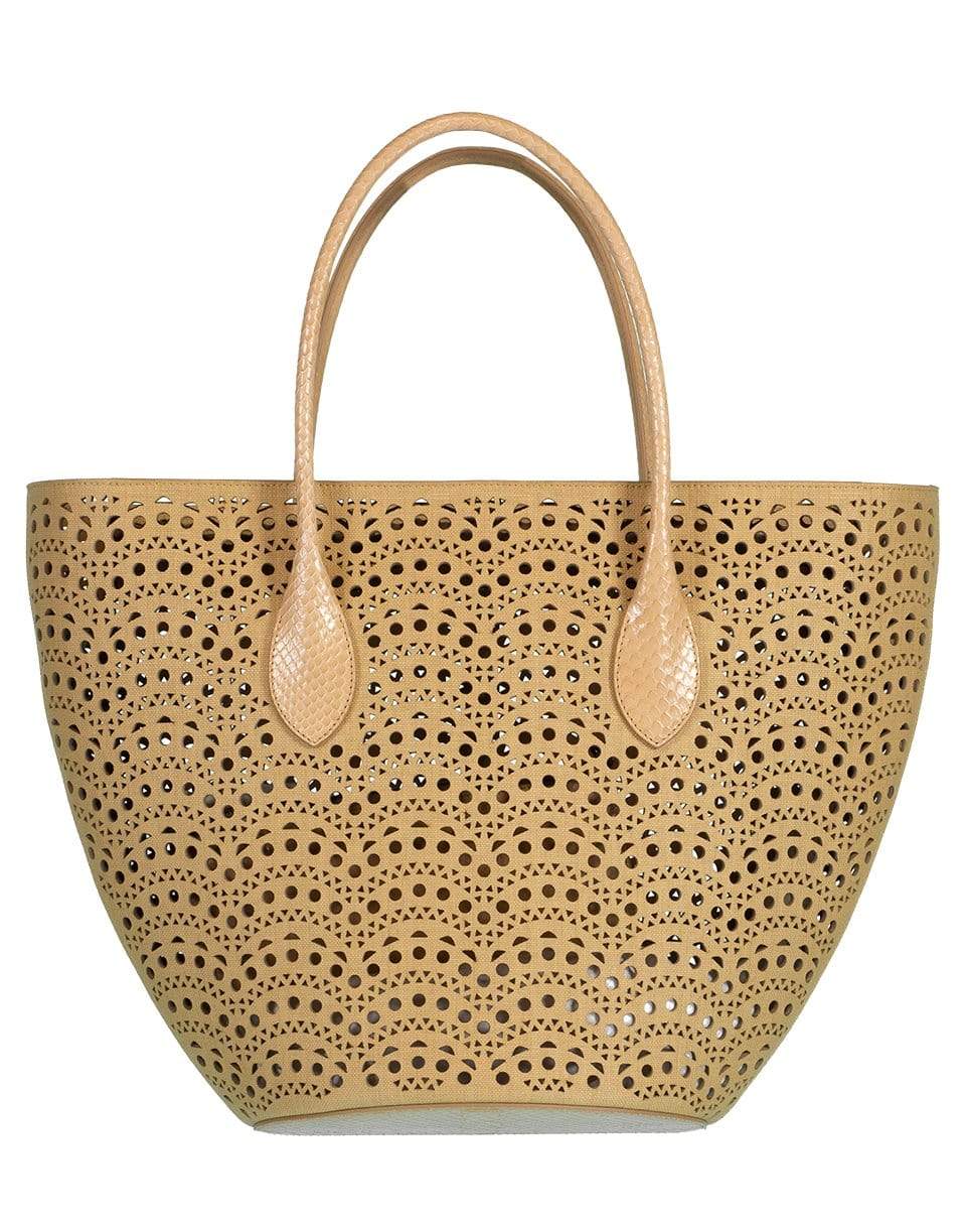 ALAÏA-Latifa Zip Top Leather Tote-MORDORE