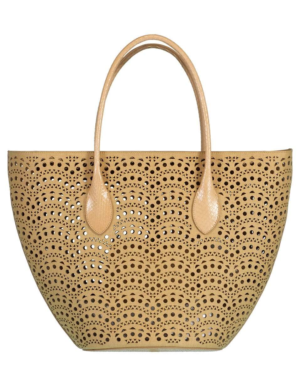 ALAÏA-Latifa Zip Top Leather Tote-MORDORE