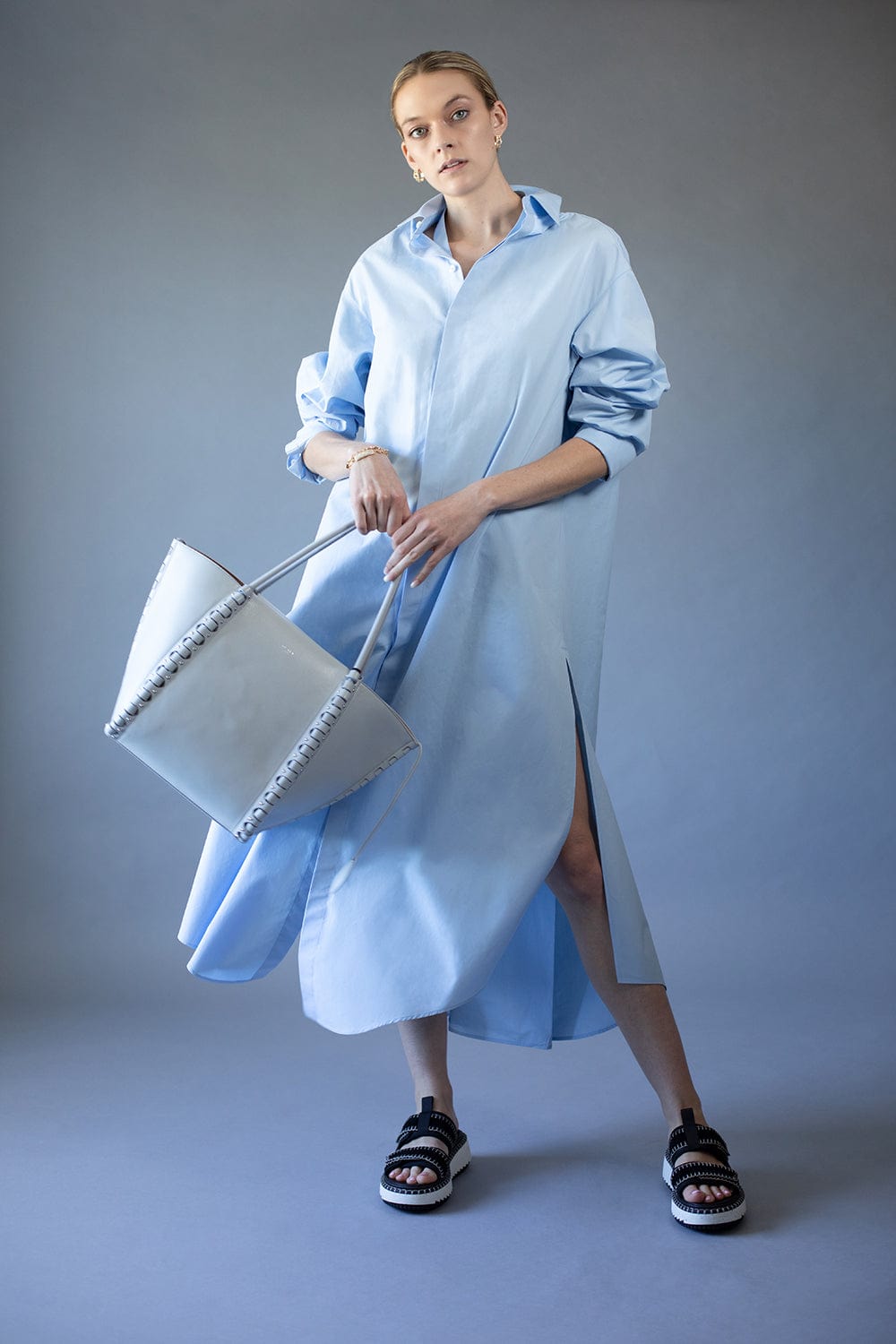 ALAÏA-Hinge Tote-NUAGE