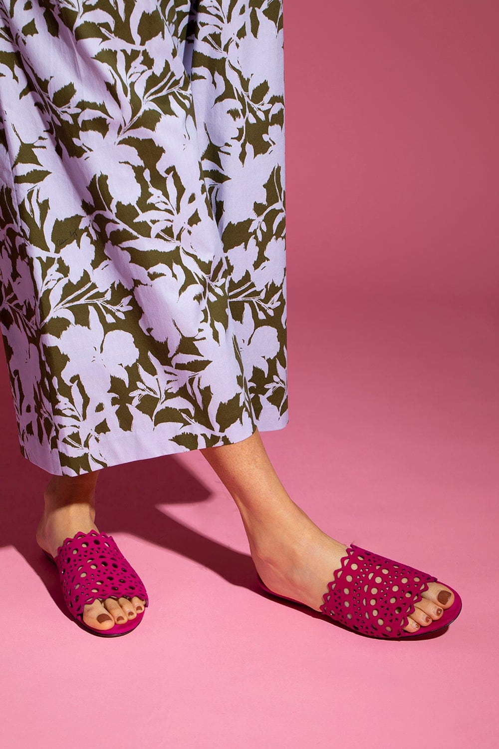 ALAÏA-Flat Mule - Rose-