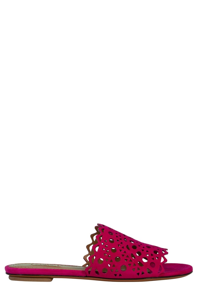 ALAÏA-Flat Mule - Rose-