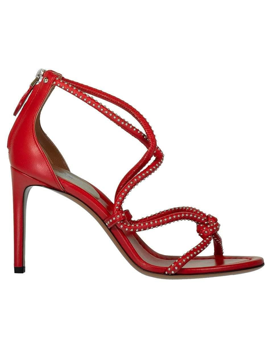 ALAÏA-Red Strappy Stud Sandal-