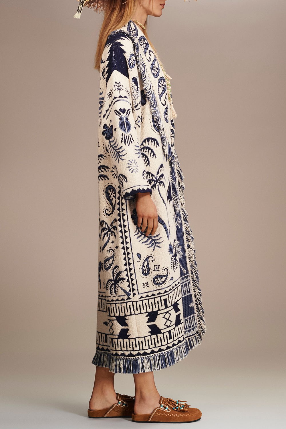ALANUI-Lush Nature Foulard Coat-CHLKDPBL