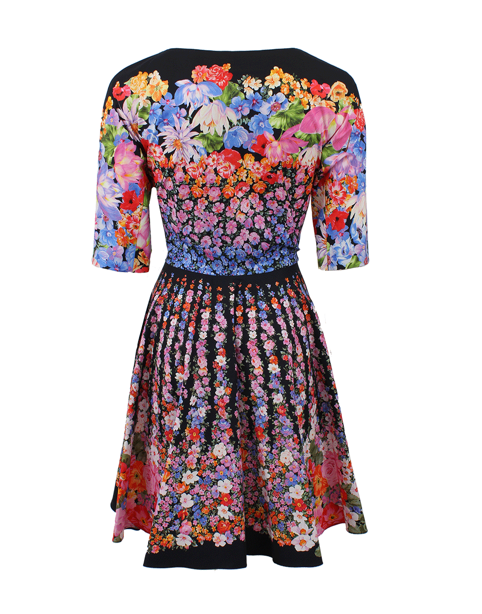 ALBERTA FERRETTI-Fitted Waist Floral Dress-