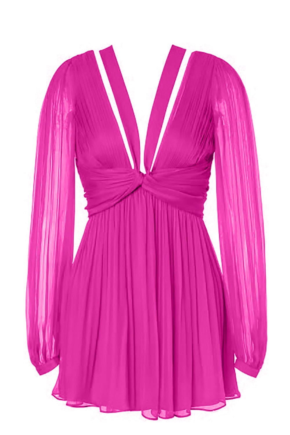 ALBERTA FERRETTI-Long Sleeve Chiffon Short Dress - Violet-