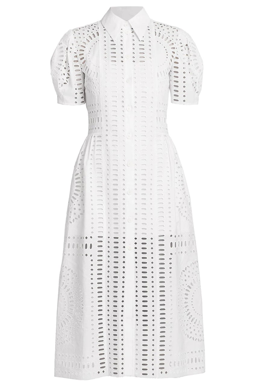 ALBERTA FERRETTI-Sangallo Lace Shirtdress-