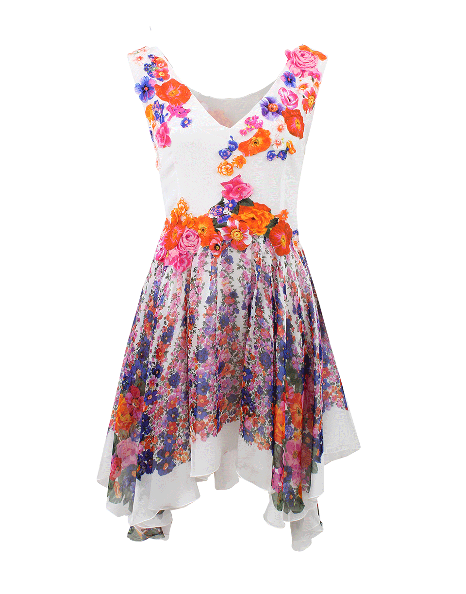 ALBERTA FERRETTI-High-Low Chiffon Dress-FLORAL