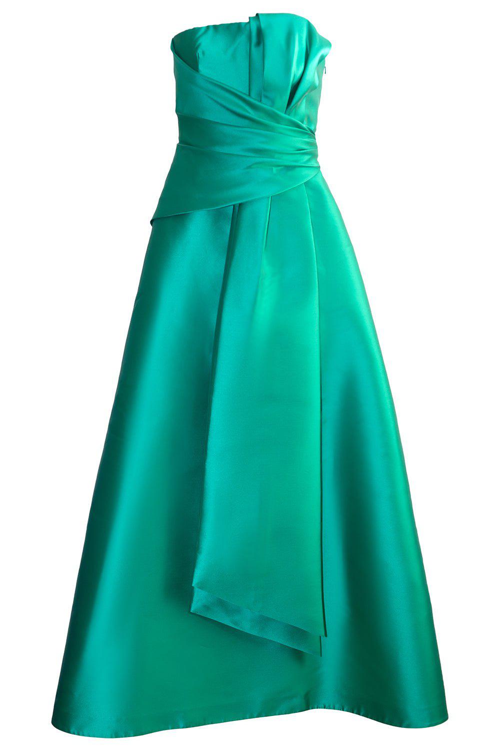ALBERTA FERRETTI-Strapless Mikado Wrap Gown-