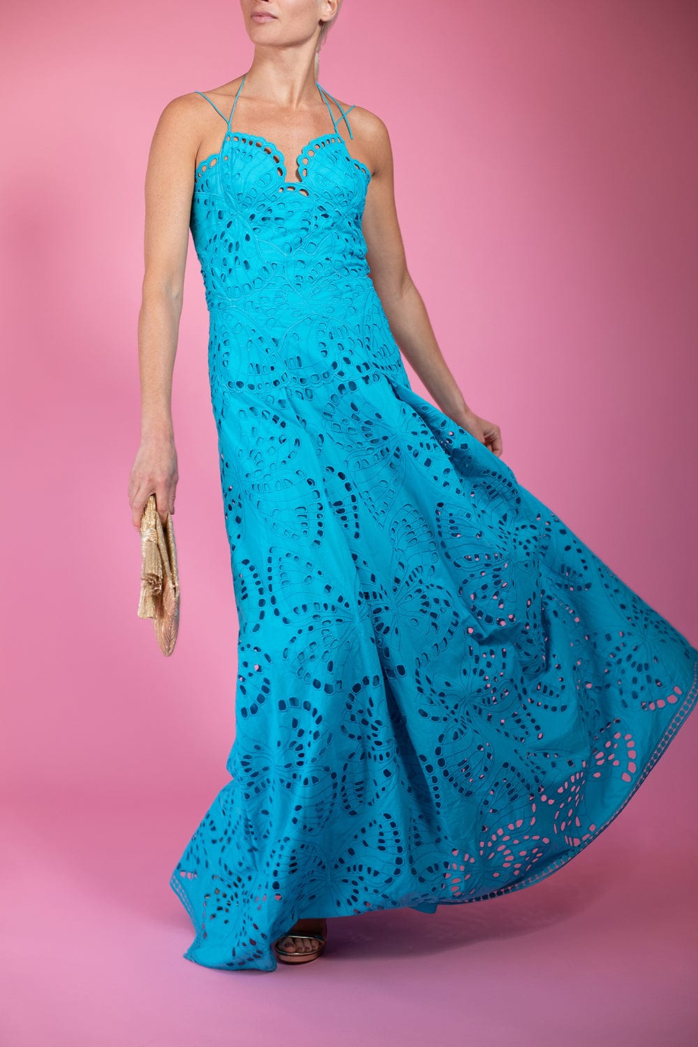 ALBERTA FERRETTI-Butterfly Eyelet Gown-