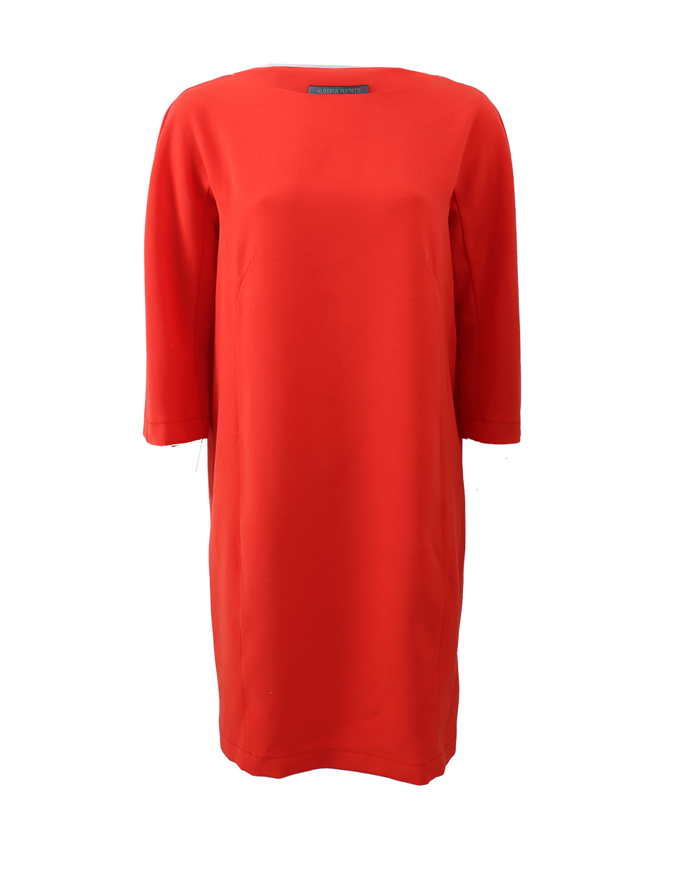 ALBERTA FERRETTI-Boatneck Sheath Dress-