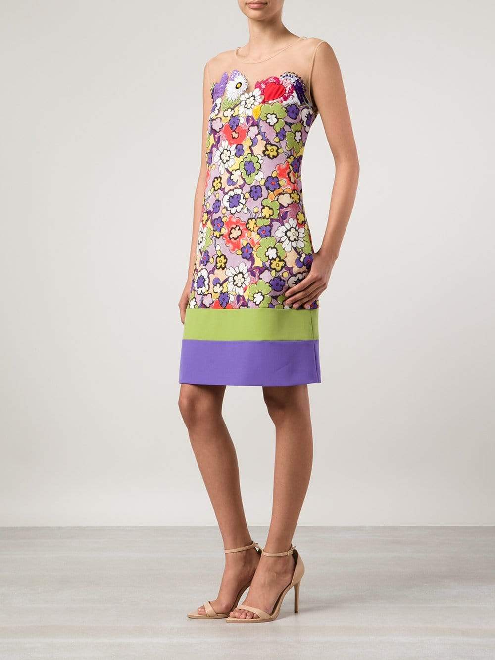 ALBERTA FERRETTI-Violet Print Dress-VIOLET