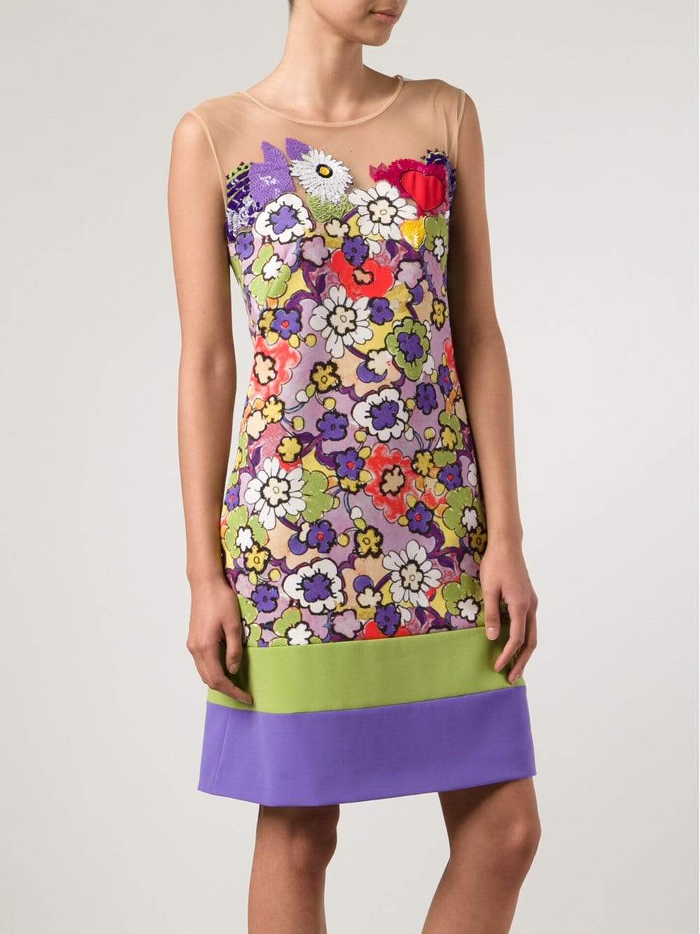 ALBERTA FERRETTI-Violet Print Dress-VIOLET