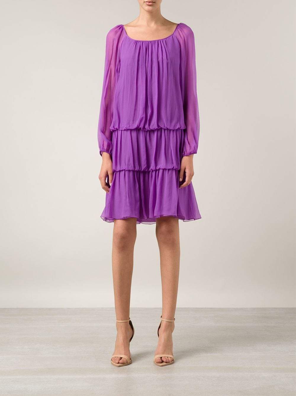 ALBERTA FERRETTI-Tiered Boho Dress-