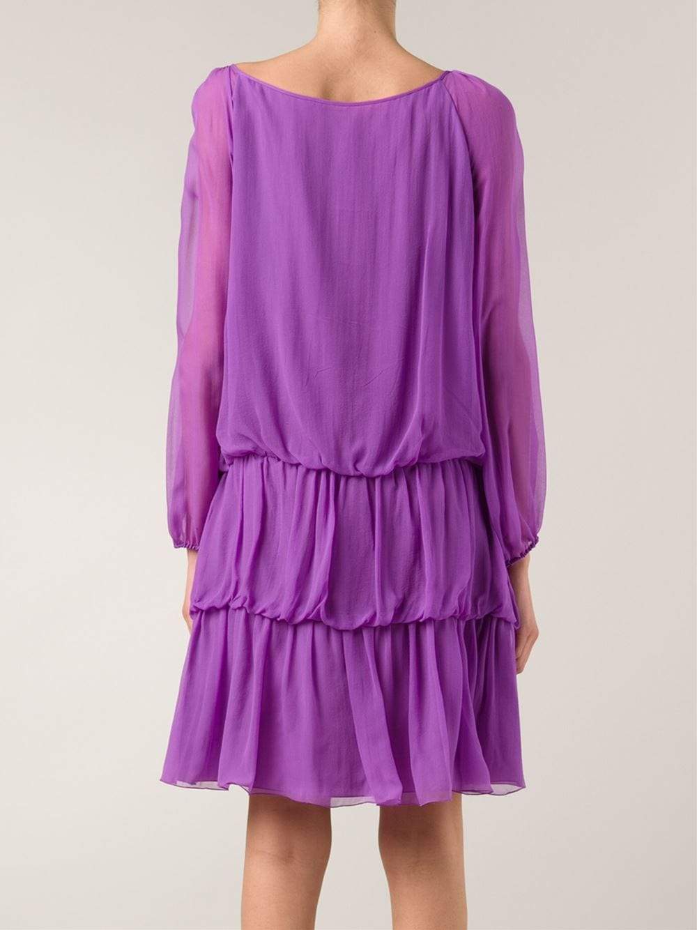 ALBERTA FERRETTI-Tiered Boho Dress-