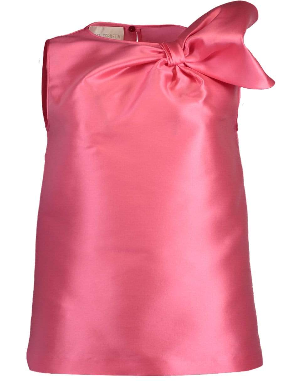 ALBERTA FERRETTI-Silk Bow Top-